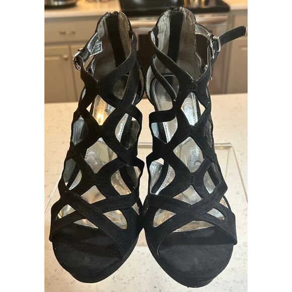 REPORT BRAND Women's Size 9 Strappy Ankle High Heels with Zipper - Picture 2 of 6